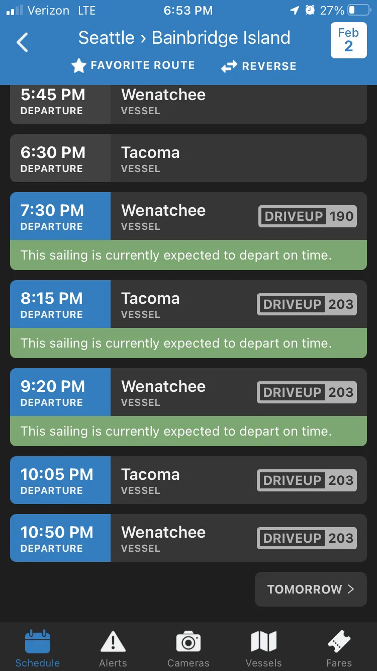 New FerryFriend dark mode theme