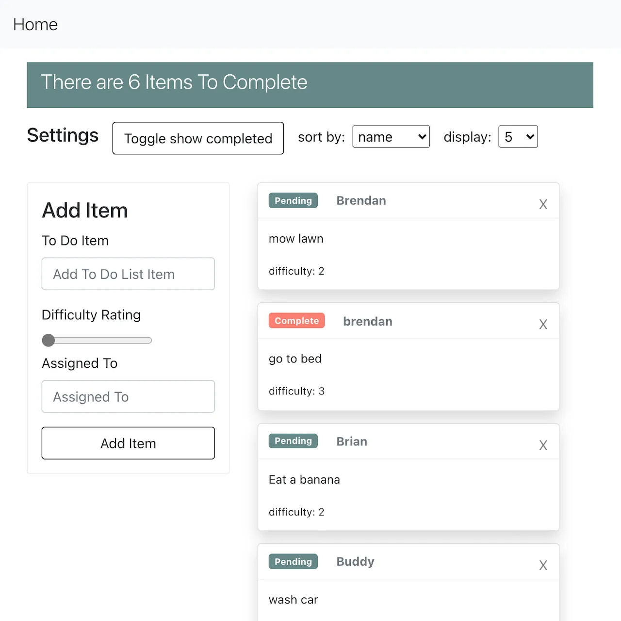 Todo app, styled with Material UI